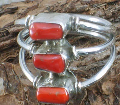 Tibetan Ring Red Coral  - sz 11